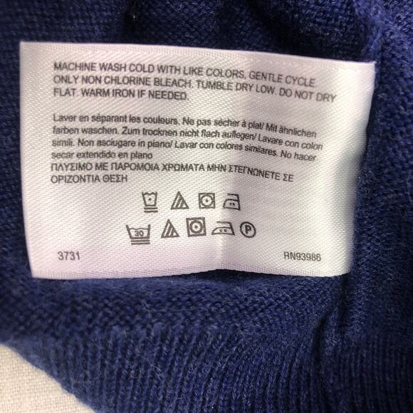 Brooks Brothers 346 Supima Cotton Preppy V-Neck Long Sleeve Blue Sweater L - Picture 9 of 12